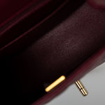 CHANEL Handbag 21K Burgundy Lambskin Quilted Mini Square Flap - Redeluxe