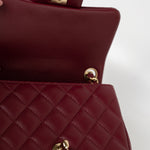 CHANEL Handbag 21K Burgundy Lambskin Quilted Mini Square Flap - Redeluxe