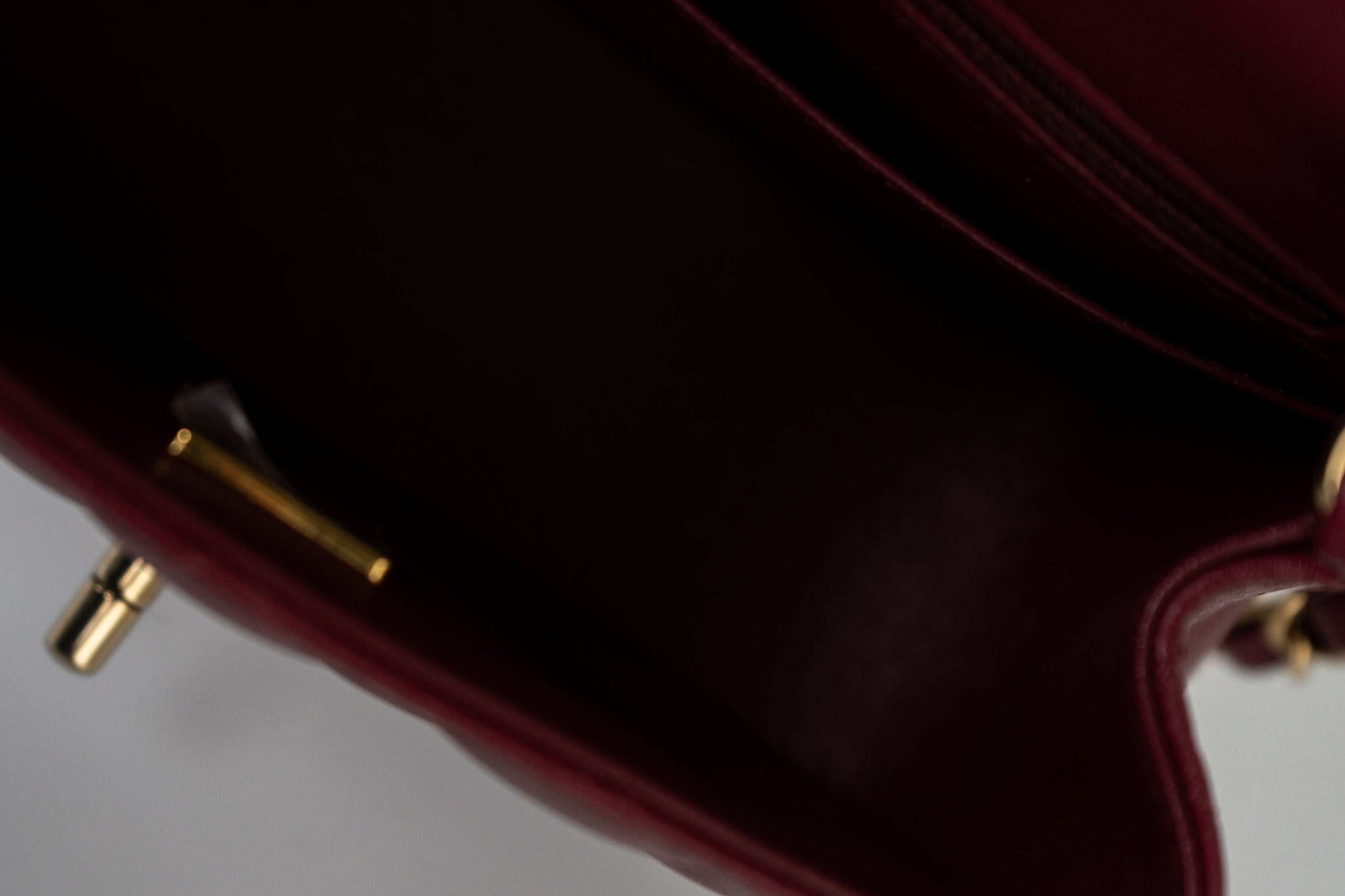 CHANEL Handbag 21K Burgundy Lambskin Quilted Mini Square Flap - Redeluxe