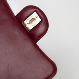 CHANEL Handbag 21K Burgundy Lambskin Quilted Mini Square Flap - Redeluxe