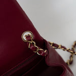 CHANEL Handbag 21K Burgundy Lambskin Quilted Mini Square Flap - Redeluxe