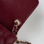 CHANEL Handbag 21K Burgundy Lambskin Quilted Mini Square Flap - Redeluxe