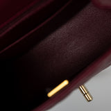 CHANEL Handbag 21K Burgundy Lambskin Quilted Mini Square Flap - Redeluxe