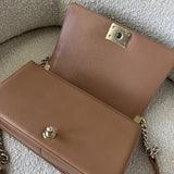 CHANEL Handbag 21K Caramel Caviar Quilted Old Medium Boy Bag LGHW - - Redeluxe
