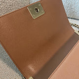 CHANEL Handbag 21K Caramel Caviar Quilted Old Medium Boy Bag LGHW - Redeluxe