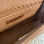 CHANEL Handbag 21K Caramel Caviar Quilted Old Medium Boy Bag LGHW - Redeluxe