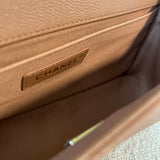 CHANEL Handbag 21K Caramel Caviar Quilted Old Medium Boy Bag LGHW - Redeluxe