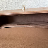 CHANEL Handbag 21K Caramel Caviar Quilted Old Medium Boy Bag LGHW - - Redeluxe