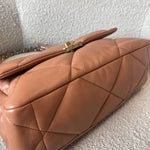 CHANEL Handbag 21K Caramel Lambskin Quilted 19 Flap Large Mixed Hardware - Redeluxe