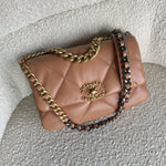 CHANEL Handbag 21K Chanel Caramel 19 Flap Small MHW - Redeluxe
