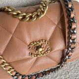 CHANEL Handbag 21K Chanel Caramel 19 Flap Small MHW - Redeluxe