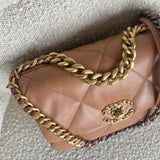 CHANEL Handbag 21K Chanel Caramel 19 Flap Small MHW - Redeluxe