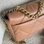 CHANEL Handbag 21K Chanel Caramel 19 Flap Small MHW - Redeluxe