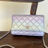 CHANEL Handbag 21K Gradient Metallic Rainbow Calfskin Quilted Wallet on Chain (WOC) - Redeluxe