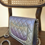 CHANEL Handbag 21K Gradient Metallic Rainbow Calfskin Quilted Wallet on Chain (WOC) - Redeluxe