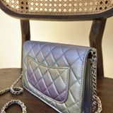 CHANEL Handbag 21K Gradient Metallic Rainbow Calfskin Quilted Wallet on Chain (WOC) - Redeluxe