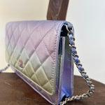 CHANEL Handbag 21K Gradient Metallic Rainbow Calfskin Quilted Wallet on Chain (WOC) - Redeluxe