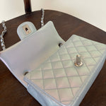 CHANEL Handbag 21K Iridescent Blue Calfskin Quilted Rectangular Mini SHW - Redeluxe