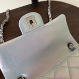 CHANEL Handbag 21K Iridescent Blue Calfskin Quilted Rectangular Mini SHW - Redeluxe