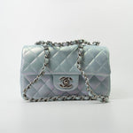 CHANEL Handbag 21K Iridescent Blue Calfskin Quilted Rectangular Mini SHW - Redeluxe