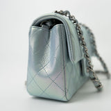 CHANEL Handbag 21K Iridescent Blue Calfskin Quilted Rectangular Mini SHW - Redeluxe