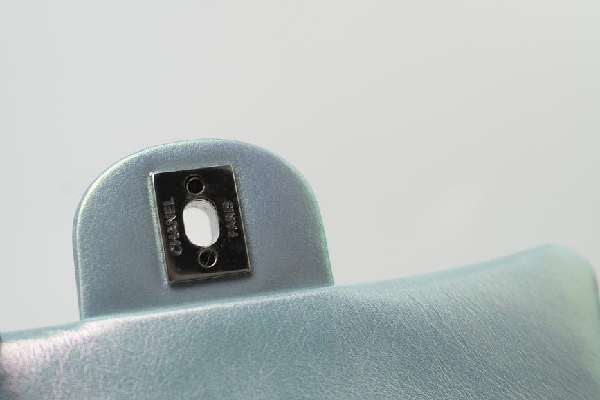 CHANEL Handbag 21K Iridescent Blue Calfskin Quilted Rectangular Mini SHW - Redeluxe