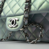CHANEL Handbag 21K Iridescent Blue Calfskin Quilted Rectangular Mini SHW - Redeluxe