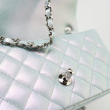 CHANEL Handbag 21K Iridescent Blue Calfskin Quilted Rectangular Mini SHW - Redeluxe