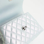 CHANEL Handbag 21K Iridescent Blue Caviar Quilted Coco Handle Small - Redeluxe