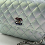 CHANEL Handbag 21K Iridescent Blue Caviar Quilted Coco Handle Small - Redeluxe