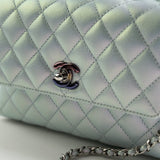CHANEL Handbag 21K Iridescent Blue Caviar Quilted Coco Handle Small - Redeluxe