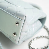 CHANEL Handbag 21K Iridescent Blue Caviar Quilted Coco Handle Small - Redeluxe