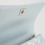 CHANEL Handbag 21K Iridescent Blue Caviar Quilted Coco Handle Small - Redeluxe