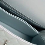 CHANEL Handbag 21K Iridescent Blue Caviar Quilted Coco Handle Small - Redeluxe