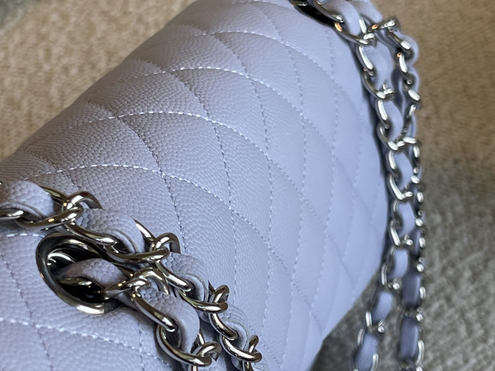 CHANEL Handbag 21K Lavender Caviar Quilted Classic Flap Medium SHW - Redeluxe