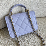 CHANEL Handbag 21K Lavender Lambskin Quilted Micro Coin Purse with Chain LGHW - Redeluxe