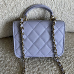 CHANEL Handbag 21K Lavender Lambskin Quilted Micro Coin Purse with Chain LGHW - Redeluxe