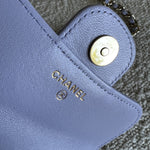 CHANEL Handbag 21K Lavender Lambskin Quilted Micro Coin Purse with Chain LGHW - Redeluxe