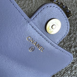 CHANEL Handbag 21K Lavender Lambskin Quilted Micro Coin Purse with Chain LGHW - Redeluxe