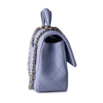 CHANEL Handbag 21k Lavender/ Light Purple Lambskin Quilted Mini Top Handle Light Gold Hardware - Redeluxe