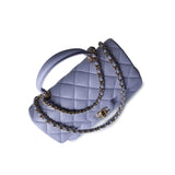 CHANEL Handbag 21k Lavender/ Light Purple Lambskin Quilted Mini Top Handle Light Gold Hardware - Redeluxe