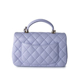 CHANEL Handbag 21k Lavender/ Light Purple Lambskin Quilted Mini Top Handle Light Gold Hardware - Redeluxe