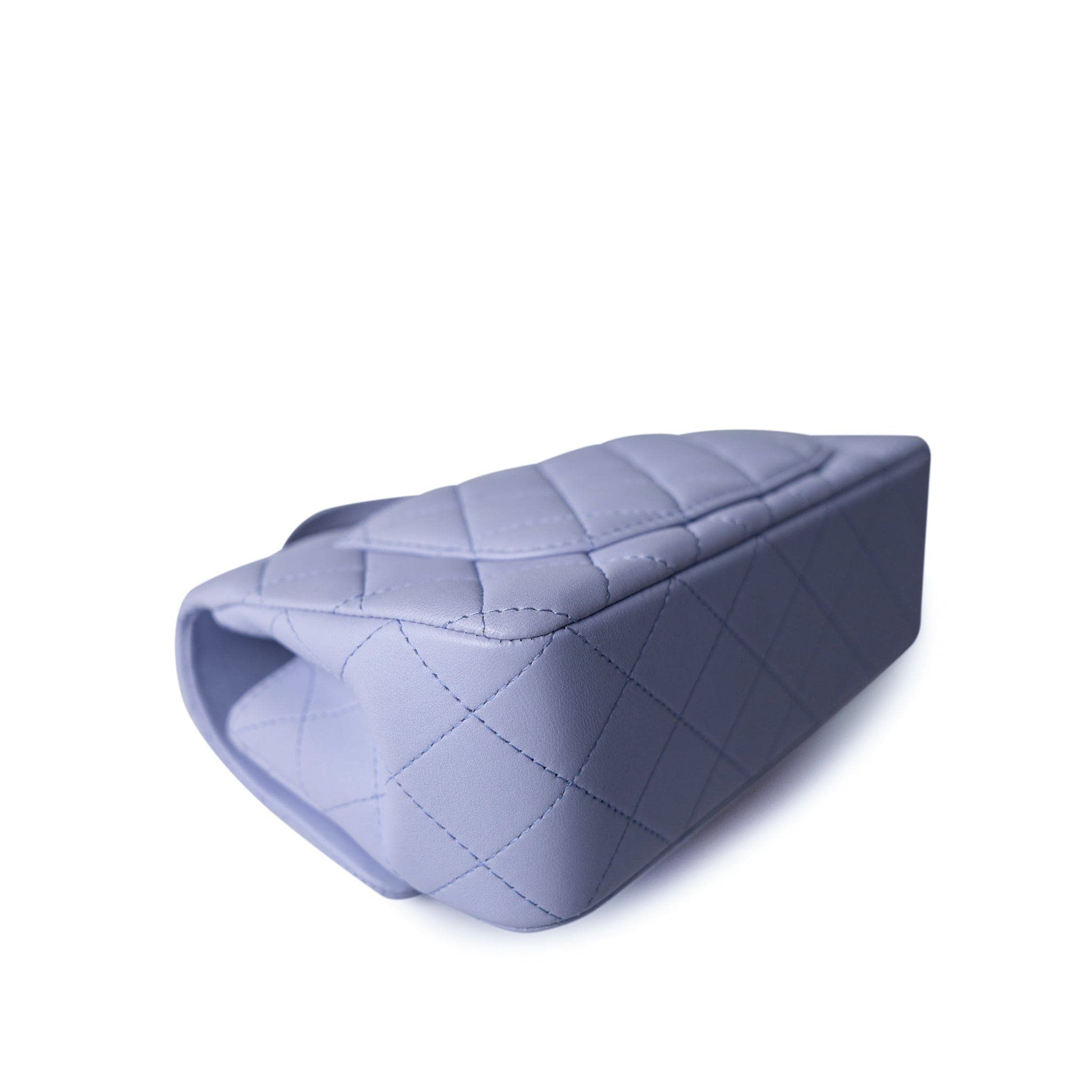 CHANEL Handbag 21k Lavender/ Light Purple Lambskin Quilted Mini Top Handle Light Gold Hardware - Redeluxe