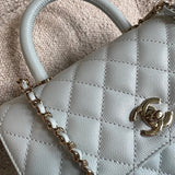 CHANEL Handbag 21K Light Blue Caviar Quilted Coco Handle Small LGHW - Redeluxe