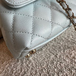 CHANEL Handbag 21K Light Blue Caviar Quilted Coco Handle Small LGHW - Redeluxe
