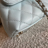 CHANEL Handbag 21K Light Blue Caviar Quilted Coco Handle Small LGHW - Redeluxe
