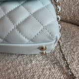 CHANEL Handbag 21K Light Blue Caviar Quilted Coco Handle Small LGHW - Redeluxe