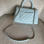 CHANEL Handbag 21K Light Blue Caviar Quilted Coco Handle Small LGHW - Redeluxe