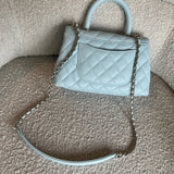 CHANEL Handbag 21K Light Blue Caviar Quilted Coco Handle Small LGHW - Redeluxe