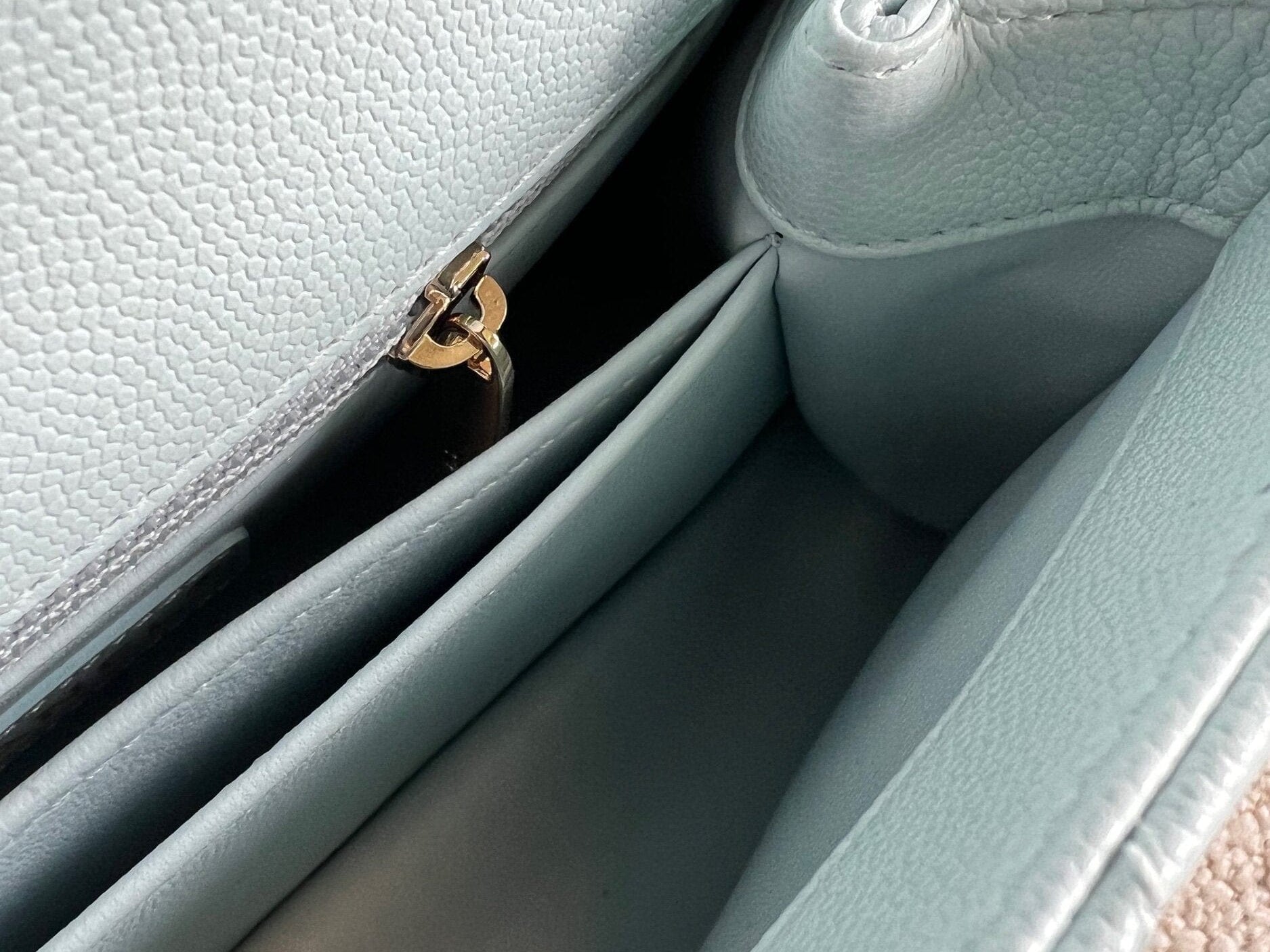 CHANEL Handbag 21K Light Blue Caviar Quilted Coco Handle Small LGHW - Redeluxe